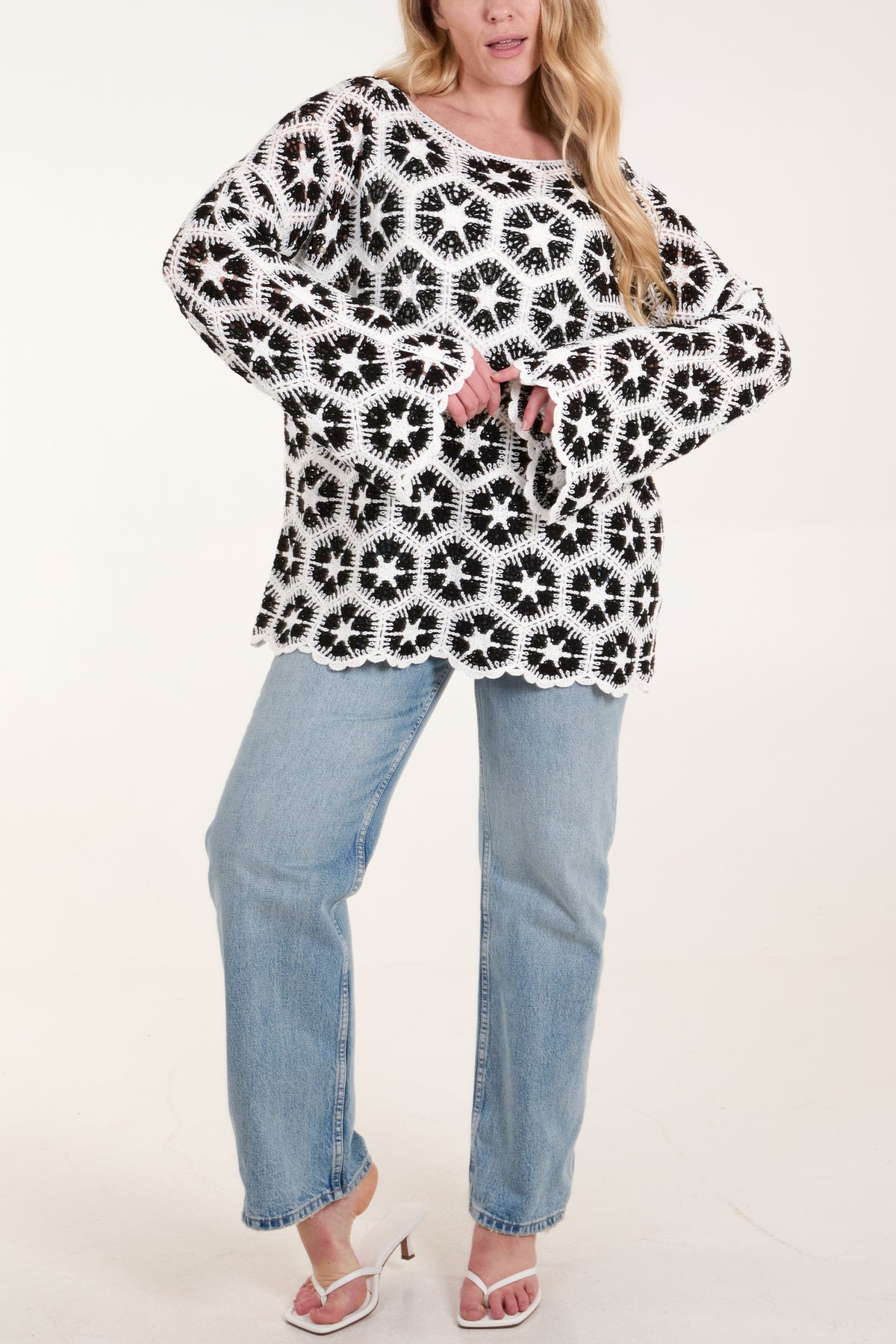 Geo Crochet Scallop Top