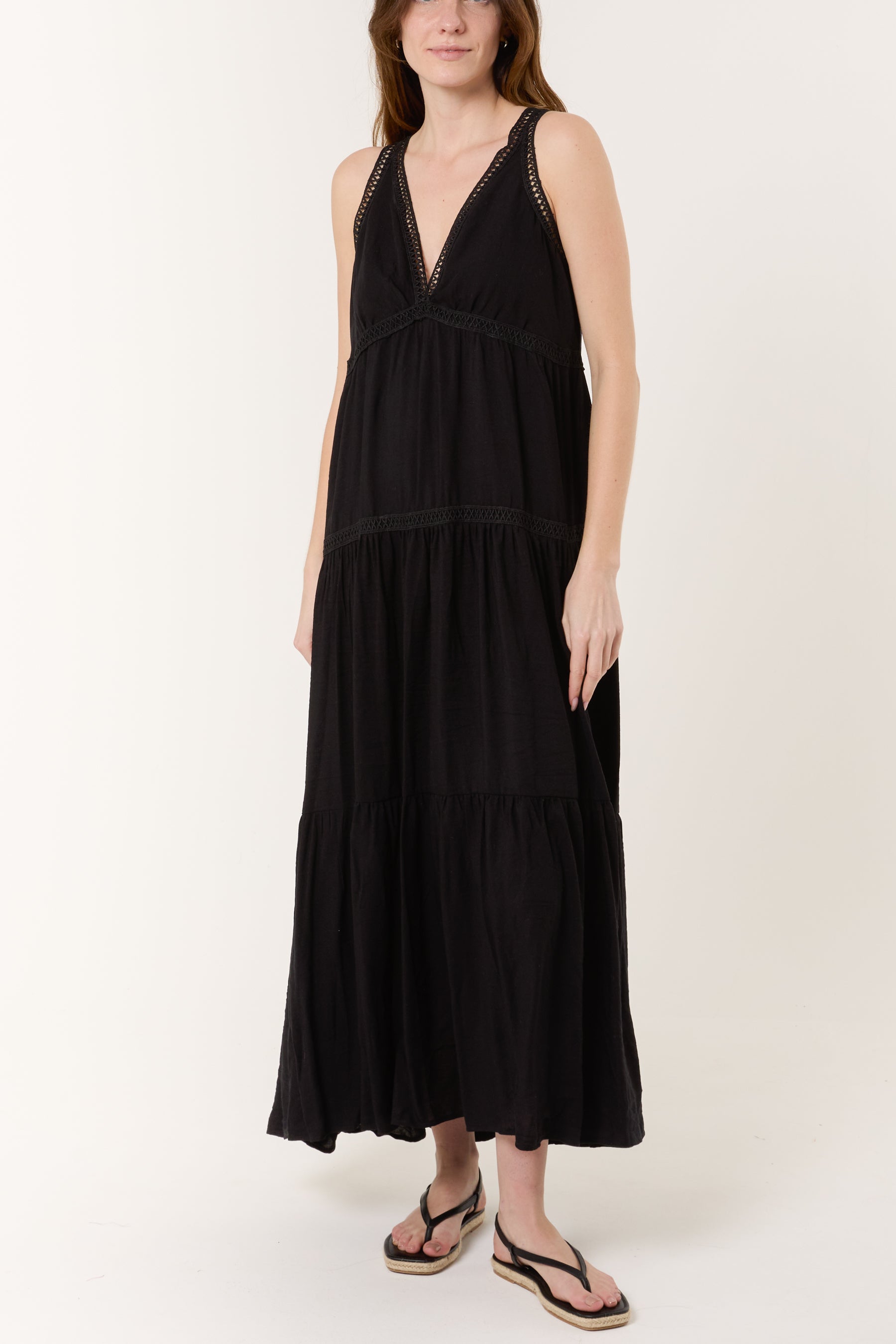 Tiered Grecian Maxi Dress