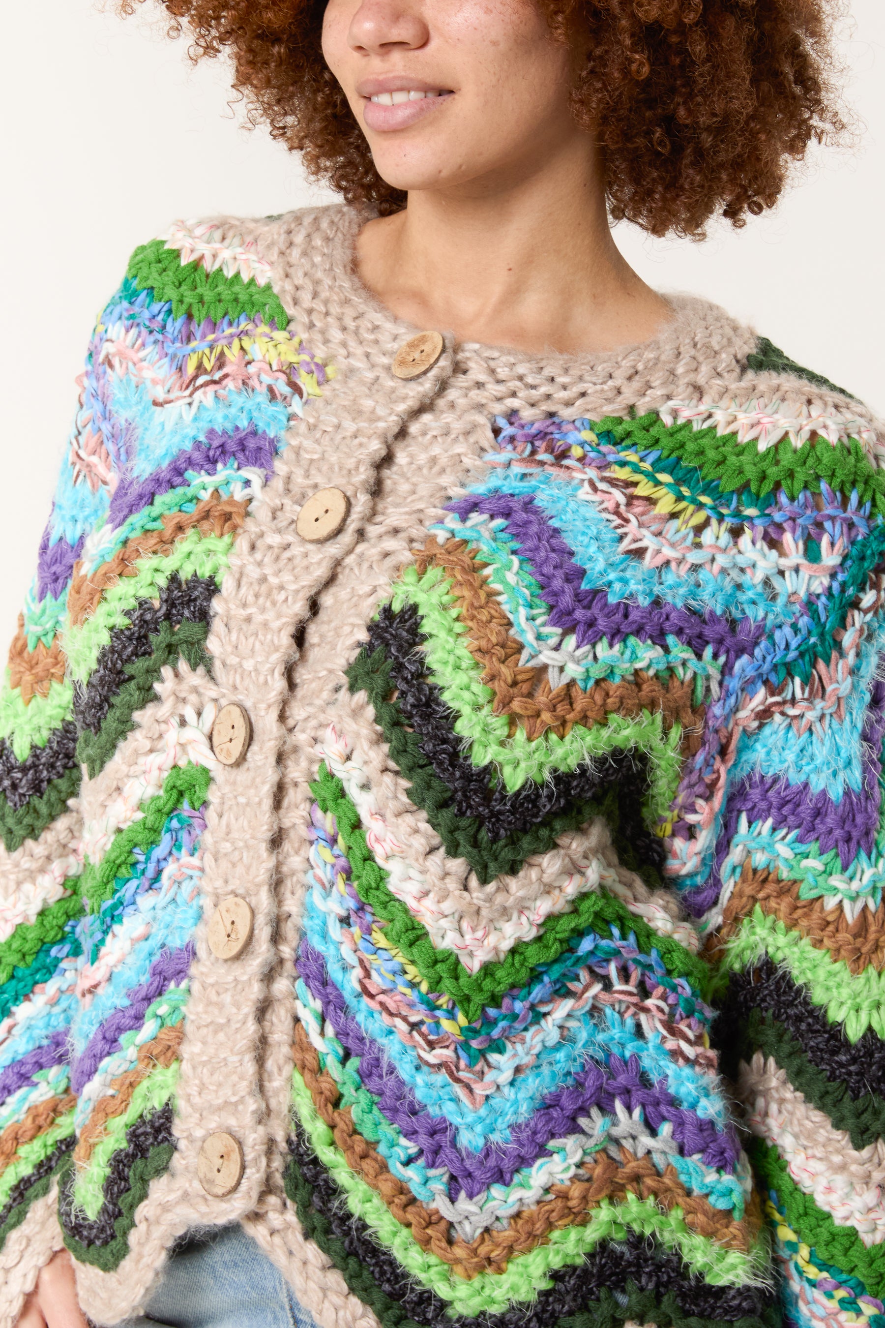 Chunky Knit Zig Zag Cardigan