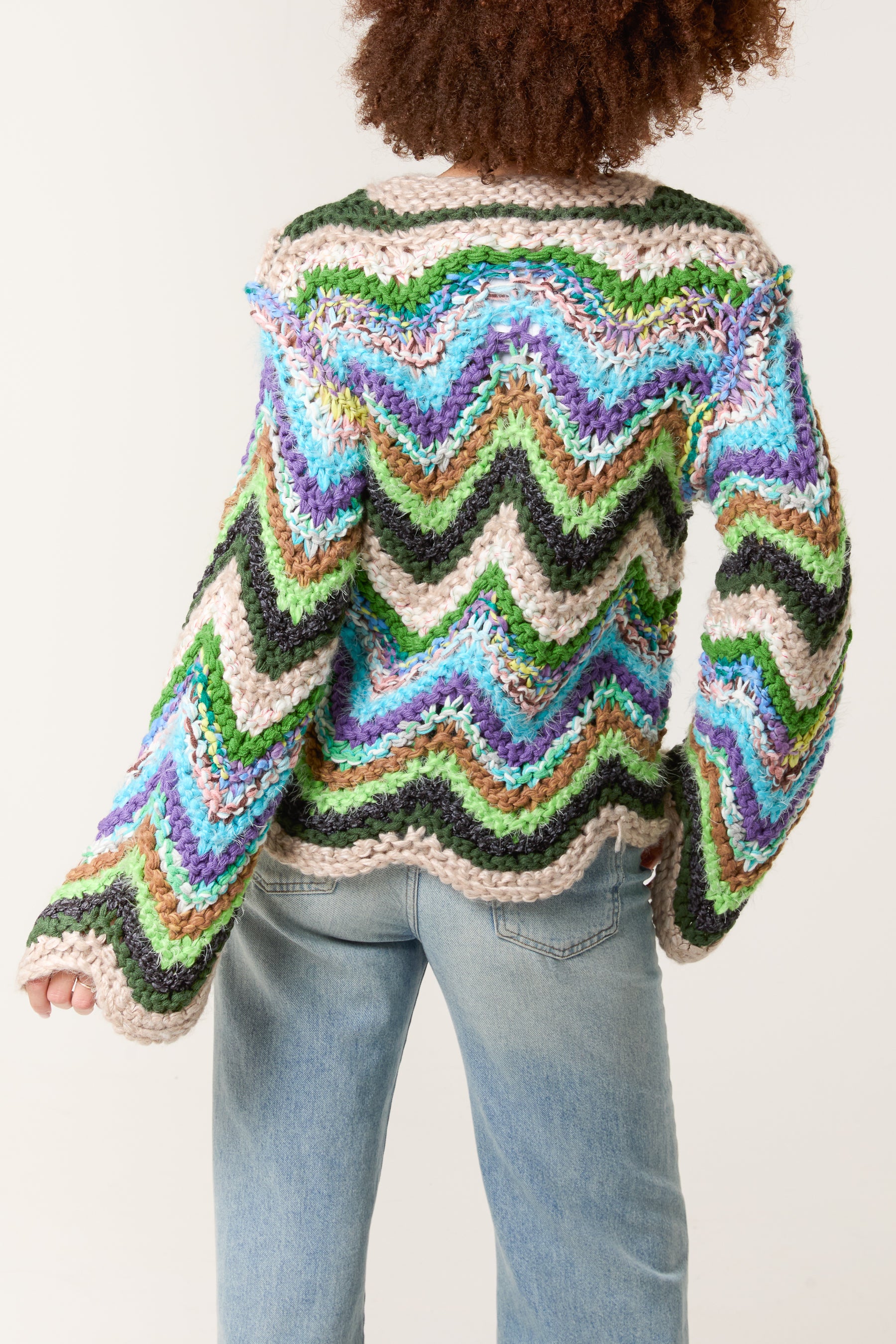 Chunky Knit Zig Zag Cardigan