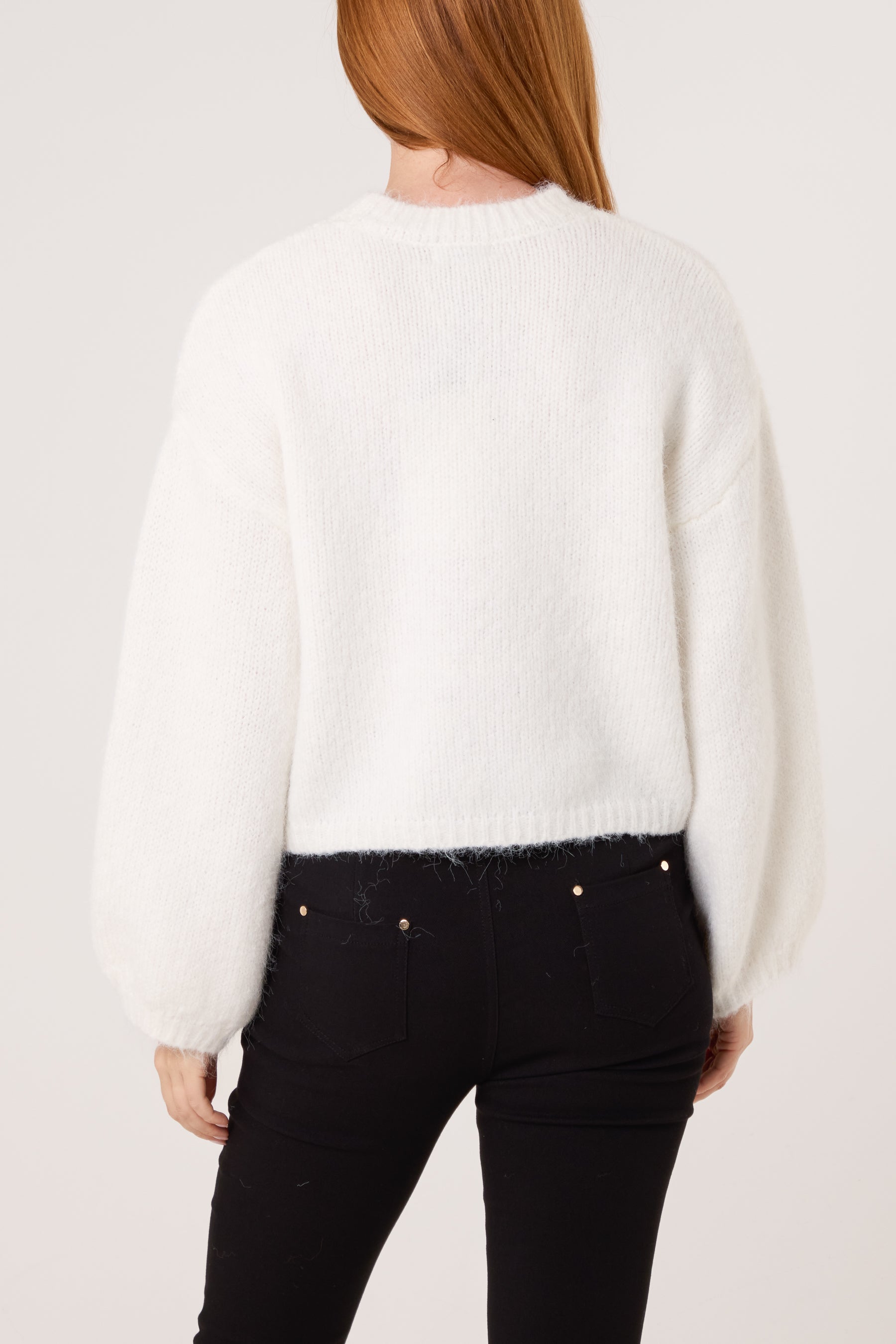 Diamante Flower Knit Jumper