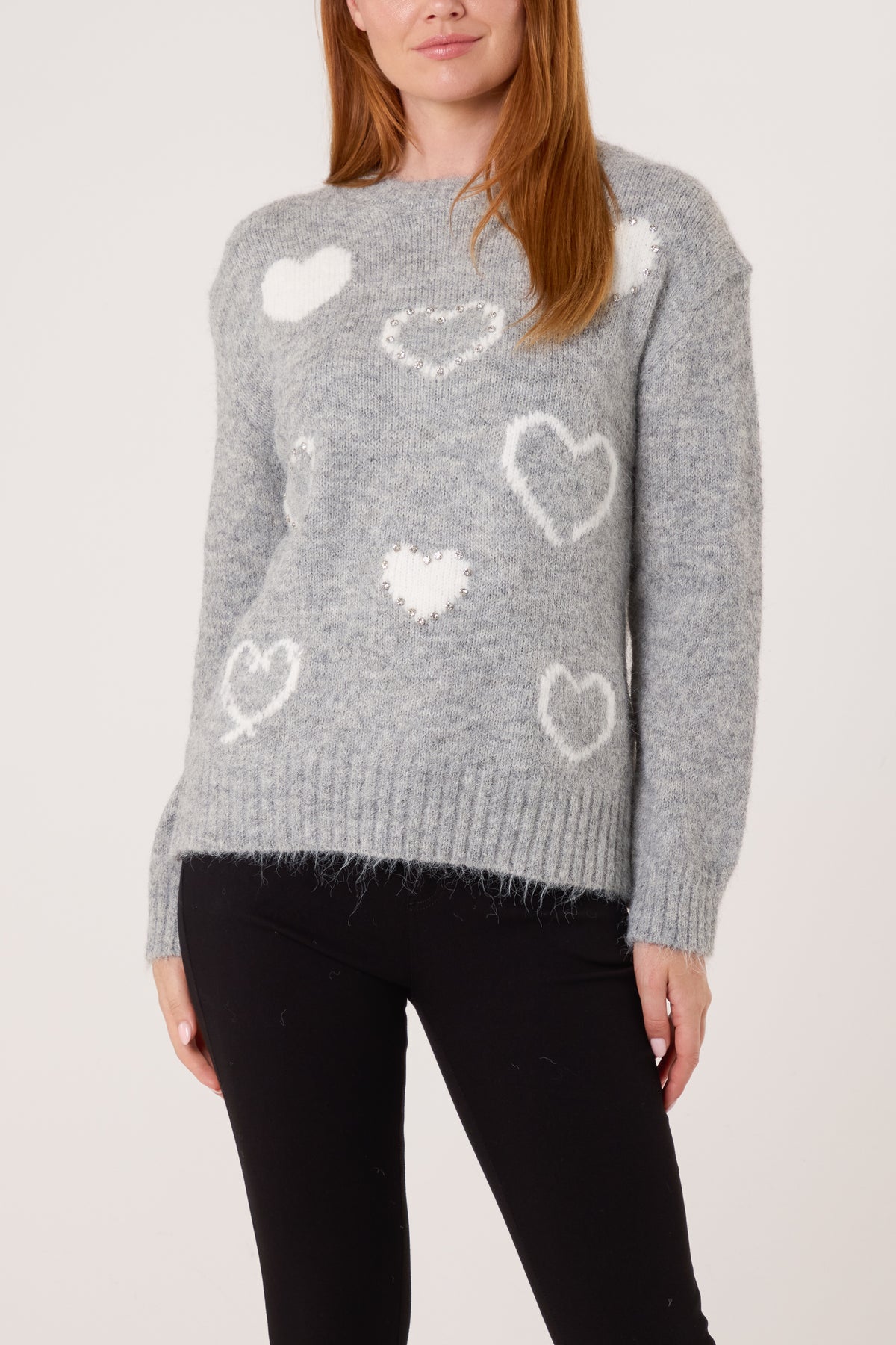 Embellished Heart Knit Jumper