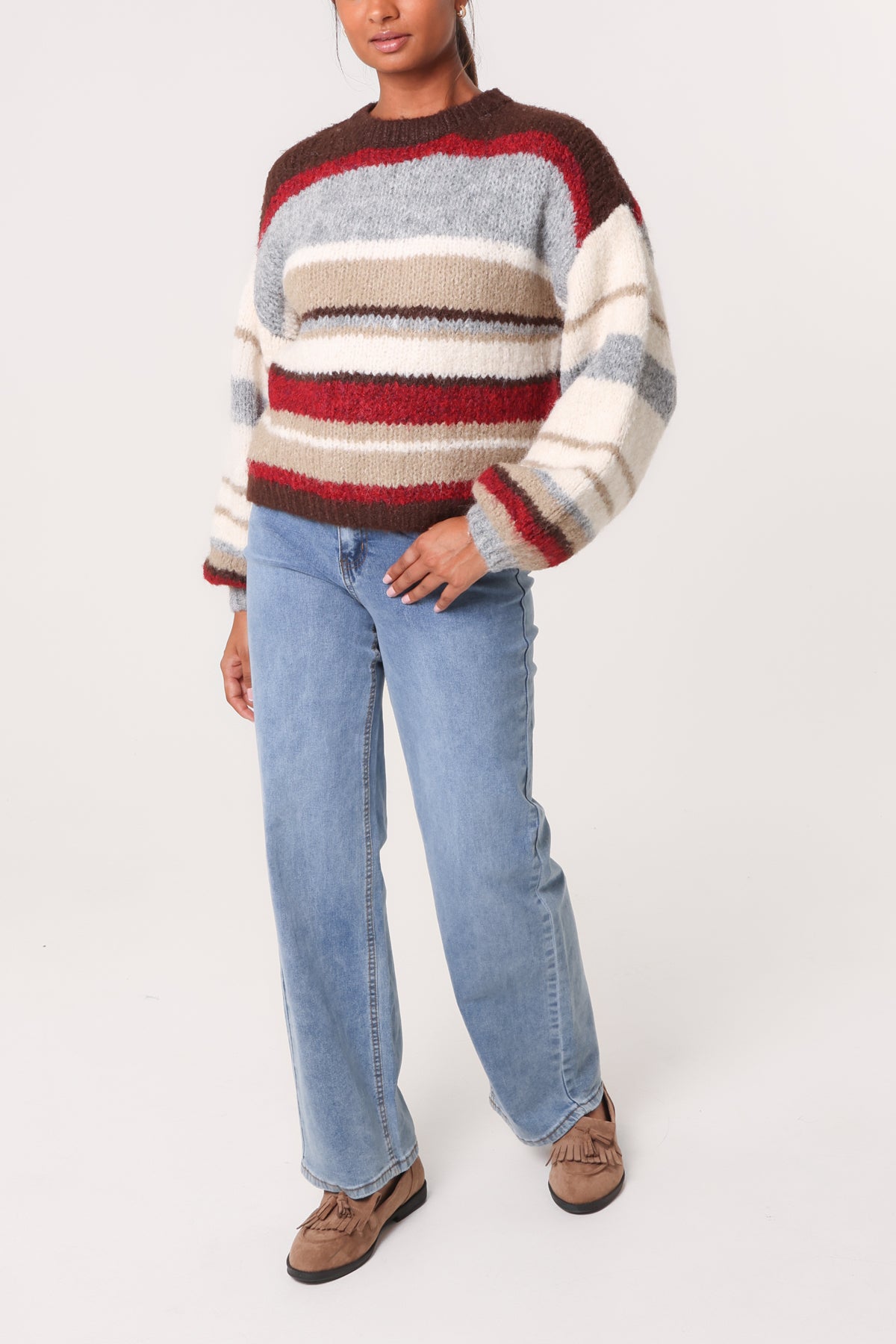 Colourful Striped Knitted Jumper