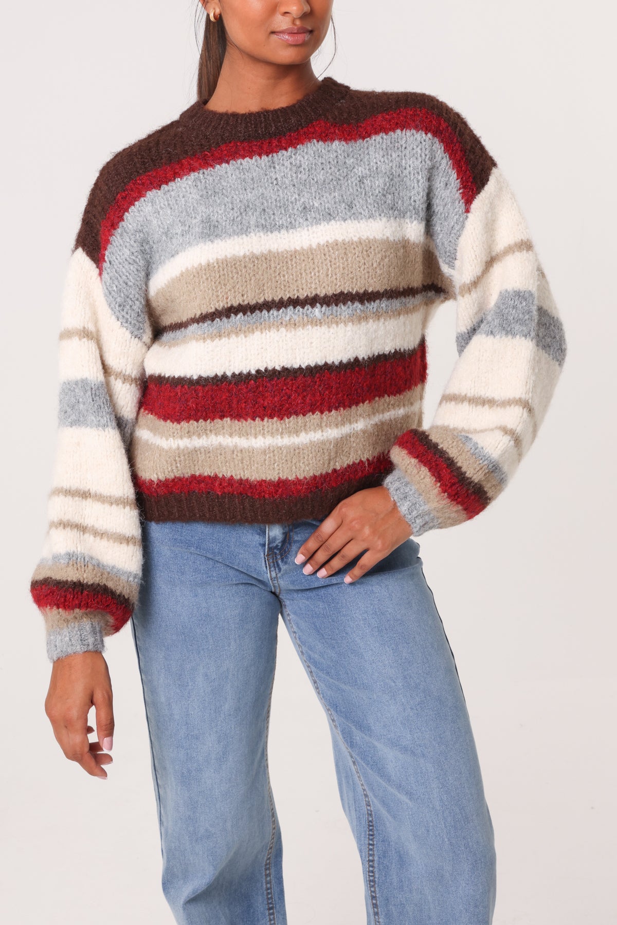 Colourful Striped Knitted Jumper
