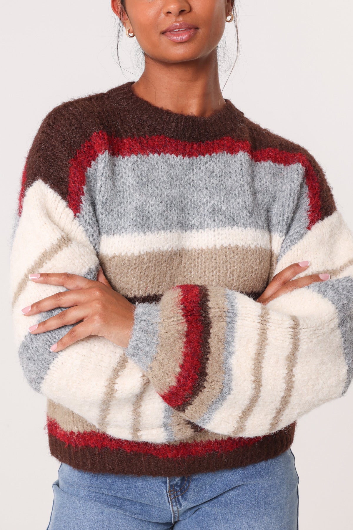 Colourful Striped Knitted Jumper