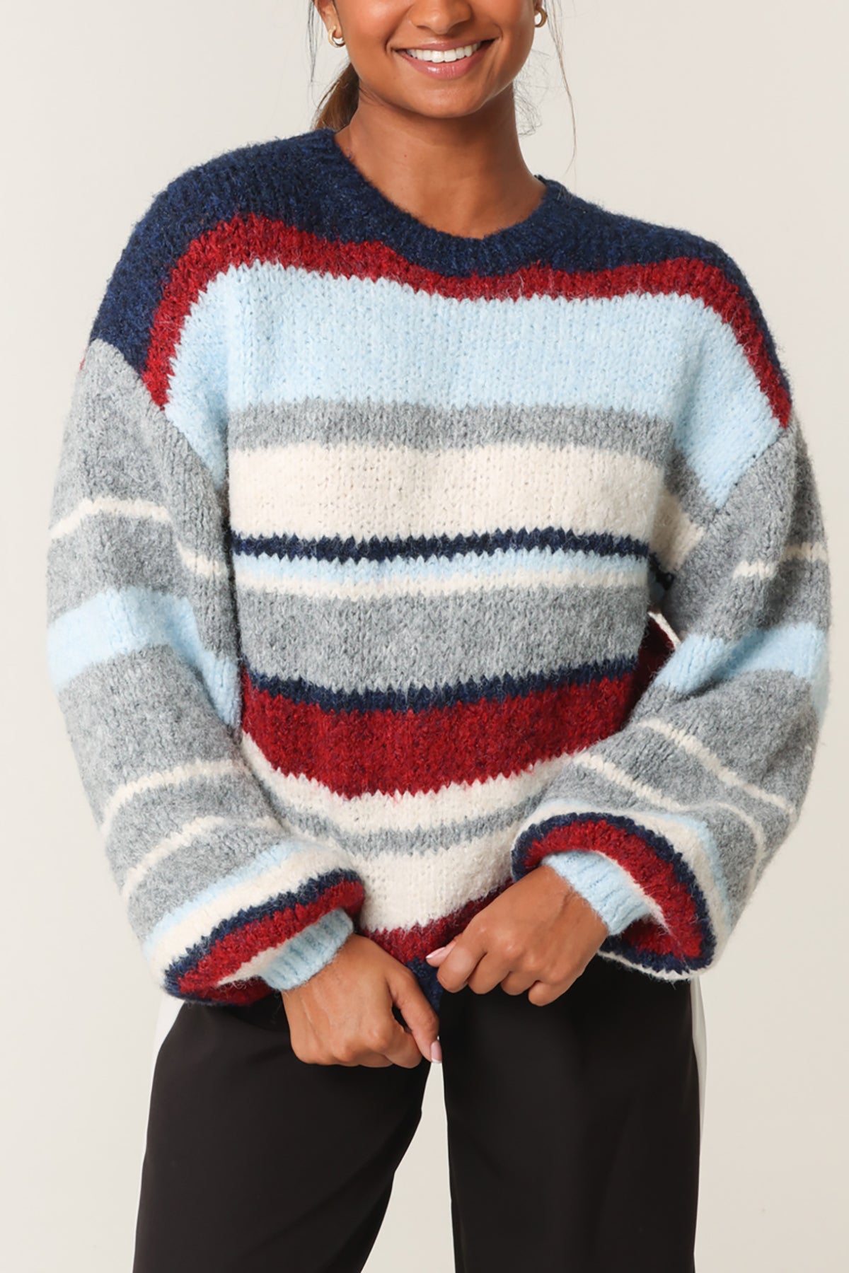 Colourful Striped Knitted Jumper