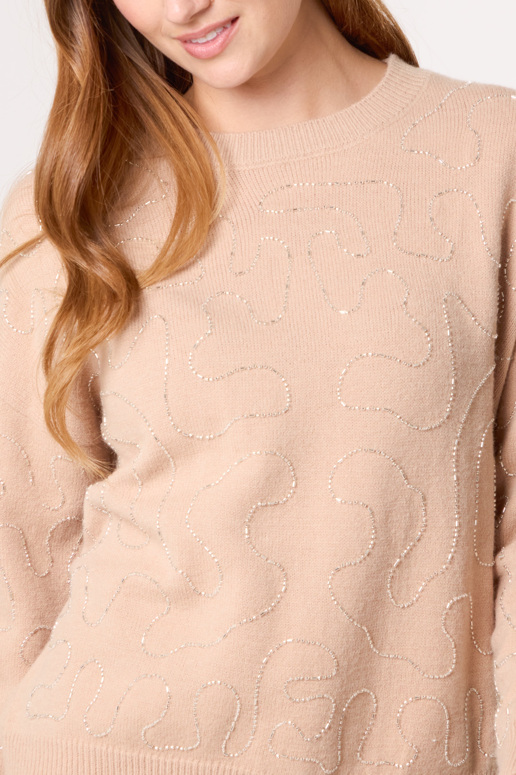 Round Neck Embellished Jumper