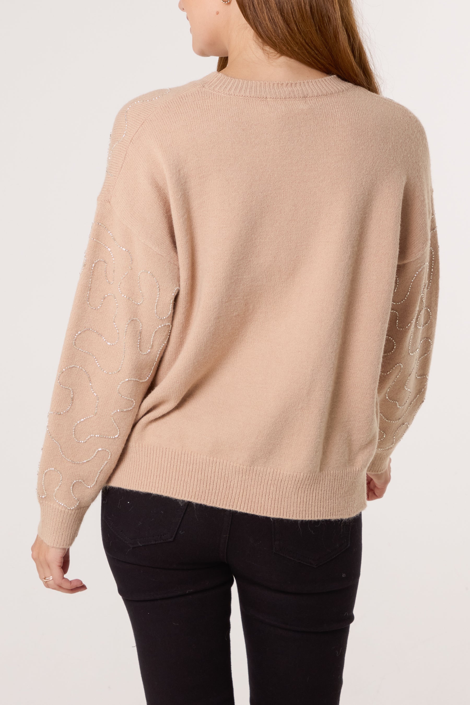 Round Neck Embellished Jumper