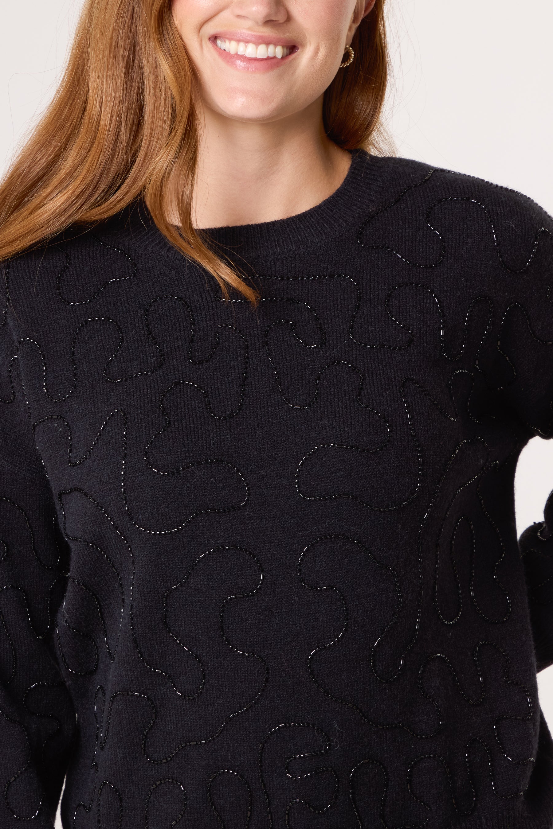 Round Neck Embellished Jumper
