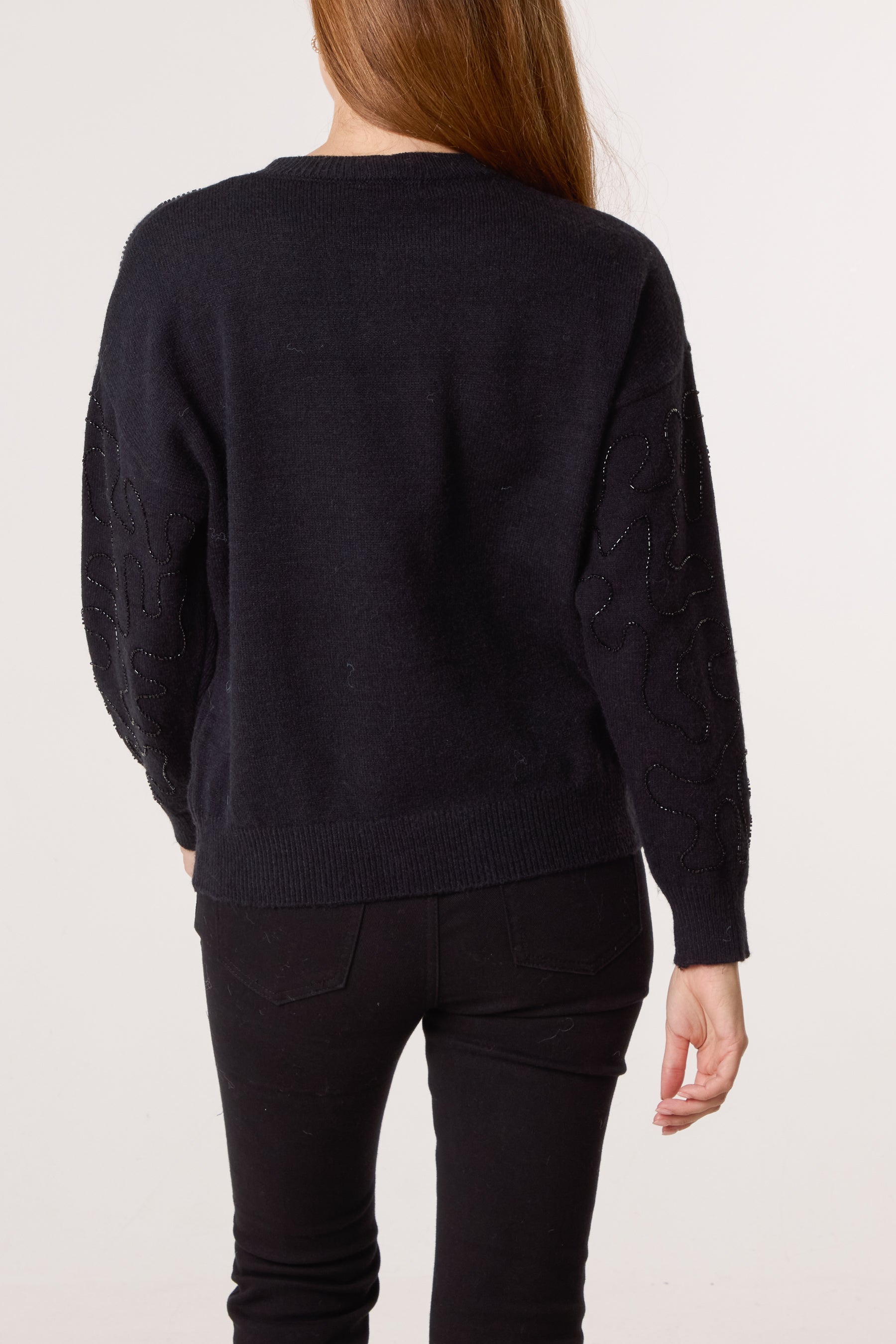 Round Neck Embellished Jumper