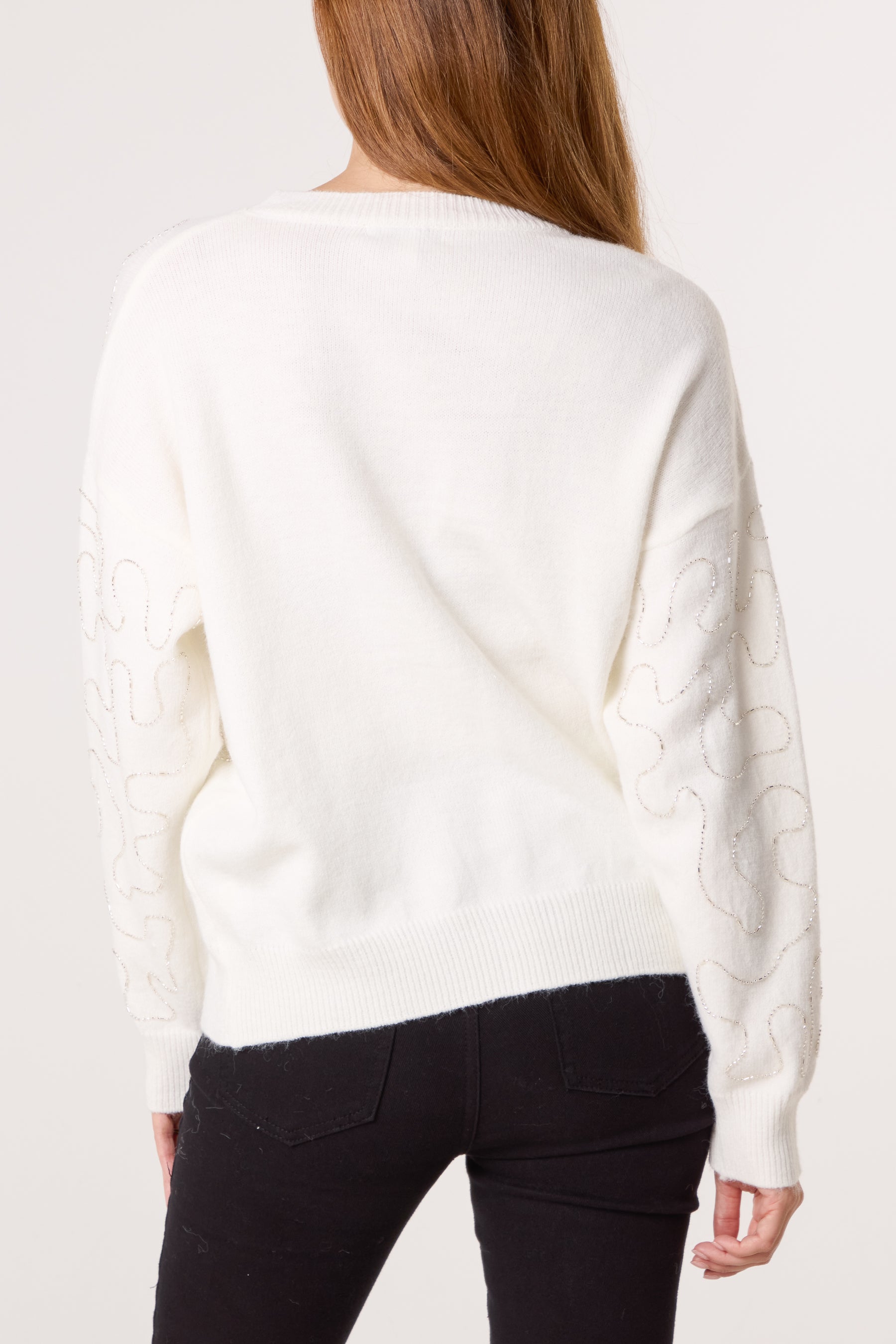 Round Neck Embellished Jumper