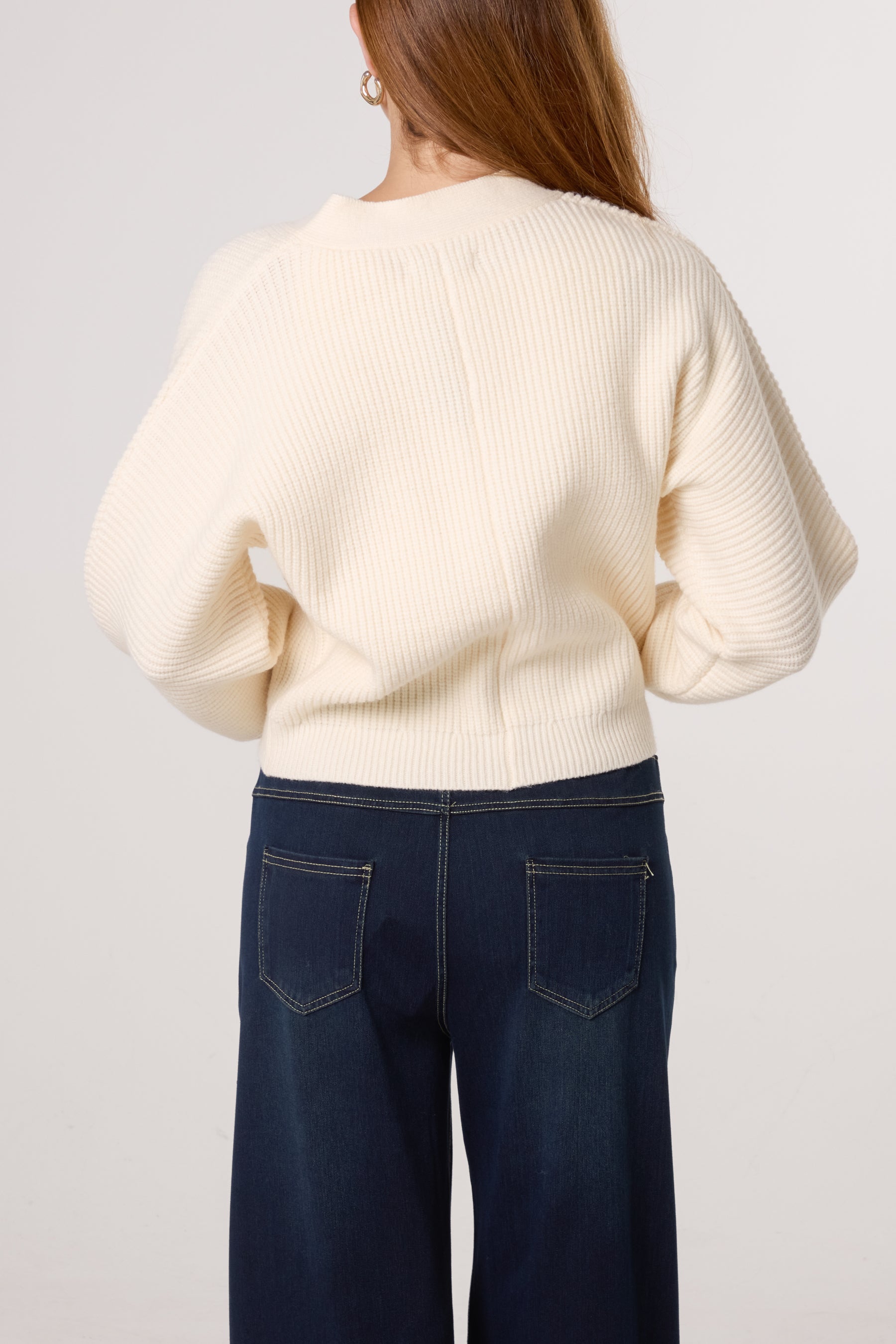 Gold Button V-Neck Cardigan