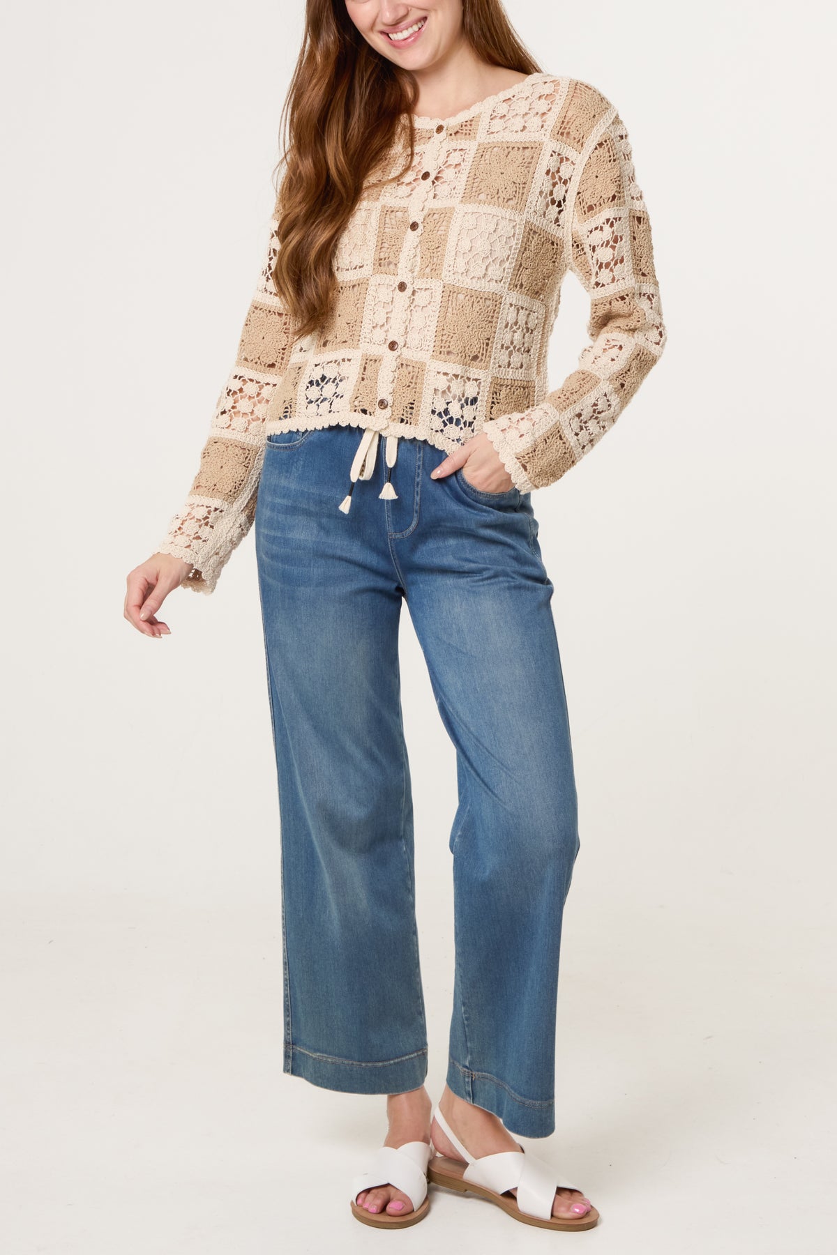 Patchwork Floral Crochet Cardigan