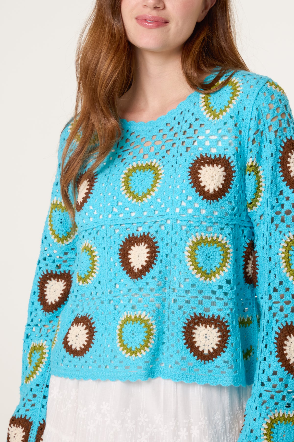 Patchwork Hearts Crochet Jumper