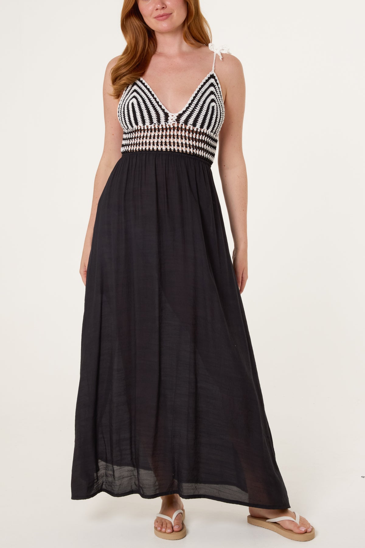 Crochet Detail Maxi Dress