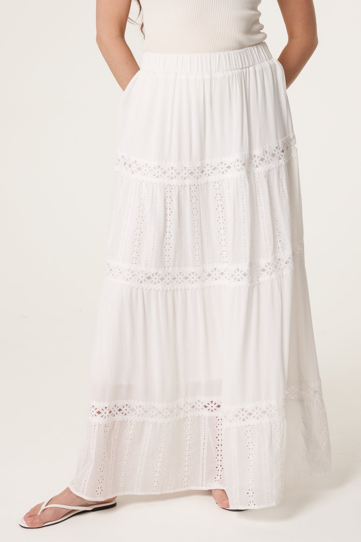 Broderie Anglaise Tiered Skirt