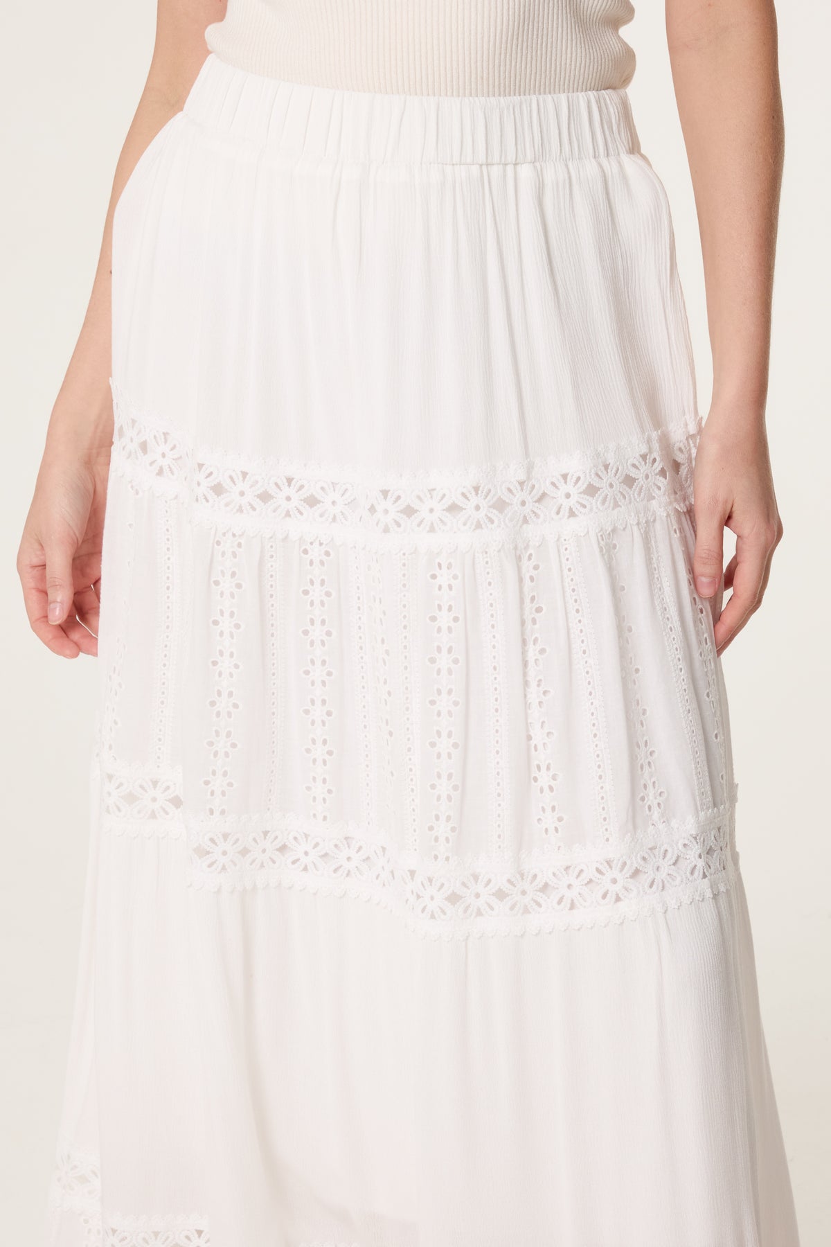 Broderie Anglaise Tiered Skirt
