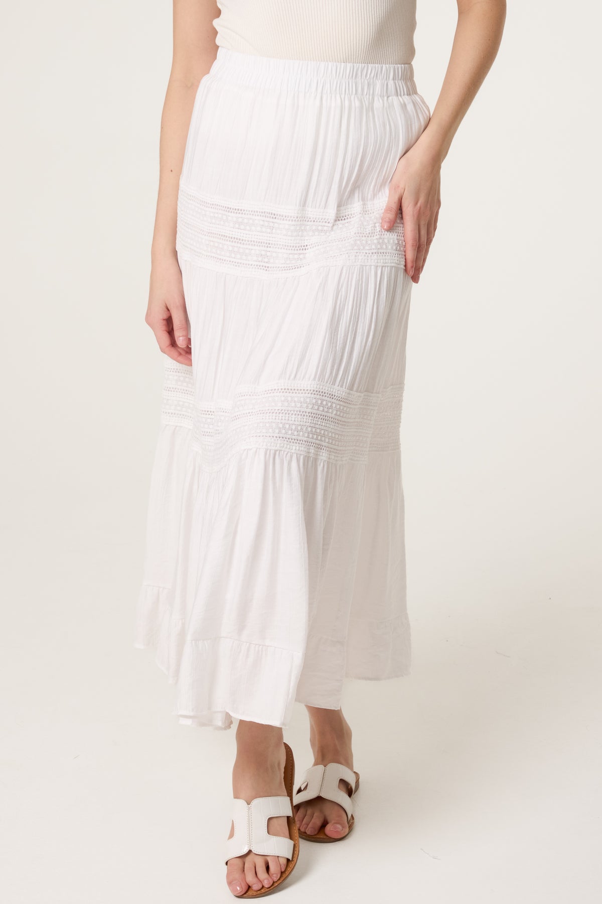 Tiered Crochet Maxi Skirt