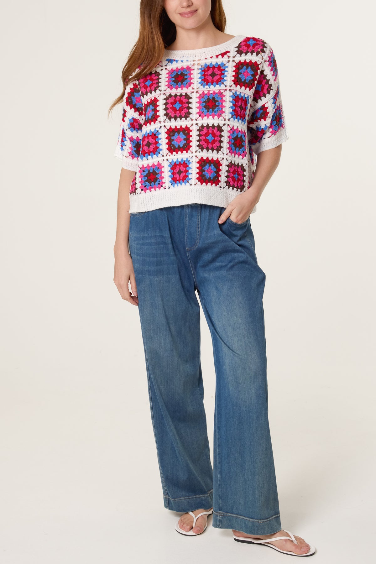Patchwork Crochet Boxy Top