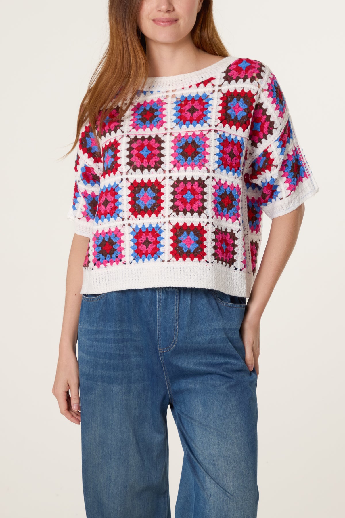 Patchwork Crochet Boxy Top