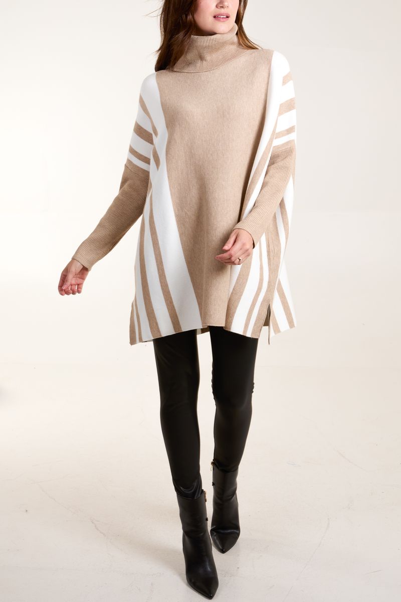 Striped Relaxed Batwing Jumper