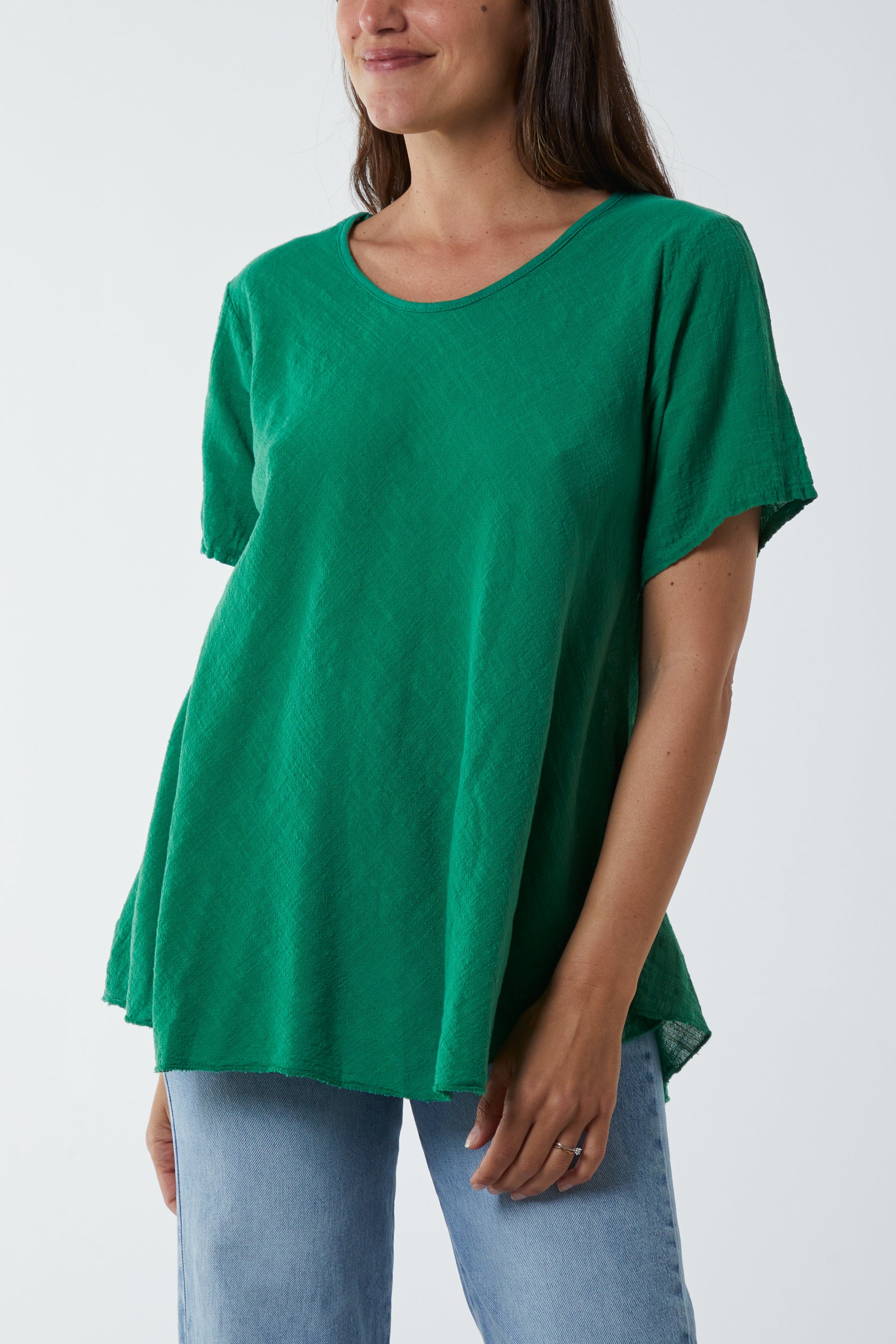 Round Neck Short Sleeve Cotton T-Shirt