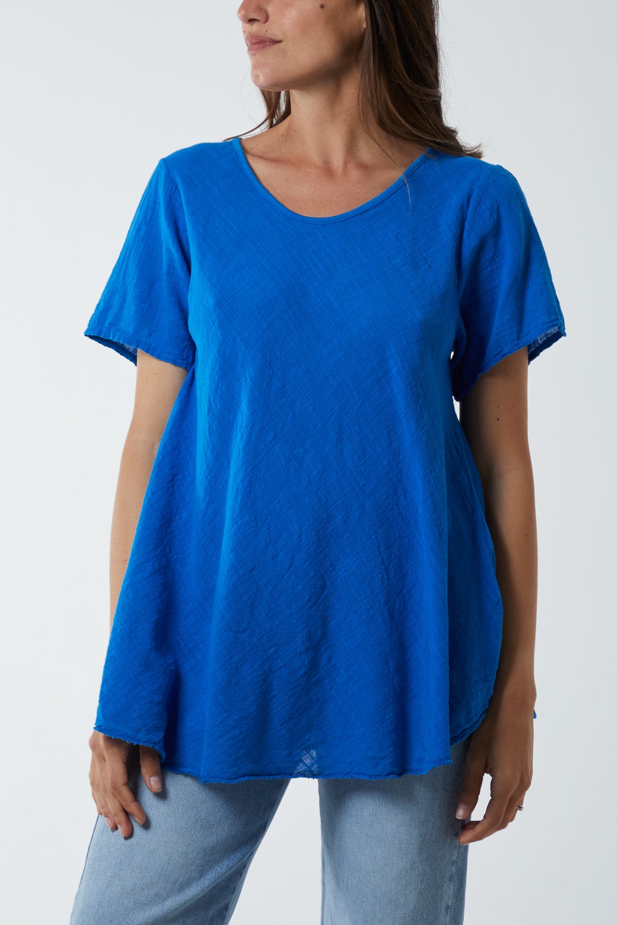 Round Neck Short Sleeve Cotton T-Shirt