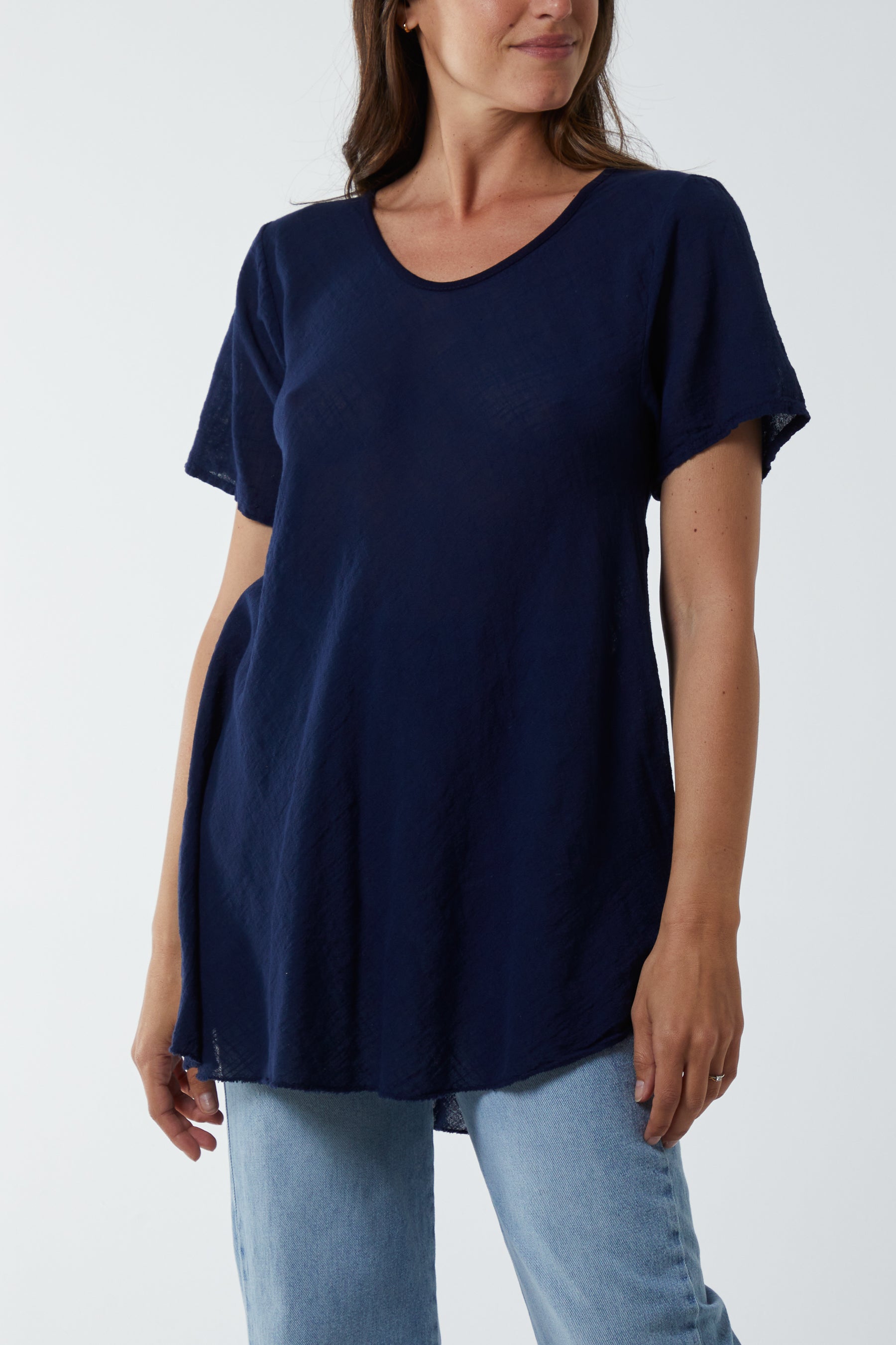 Round Neck Short Sleeve Cotton T-Shirt