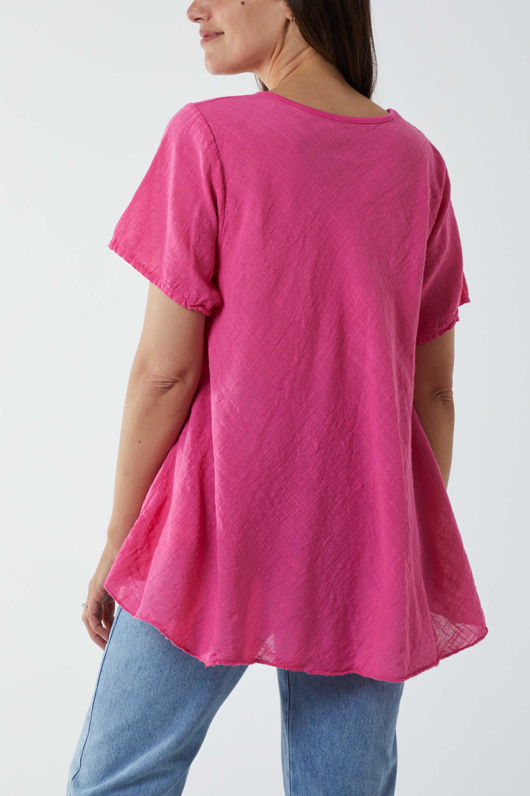 Round Neck Short Sleeve Cotton T-Shirt