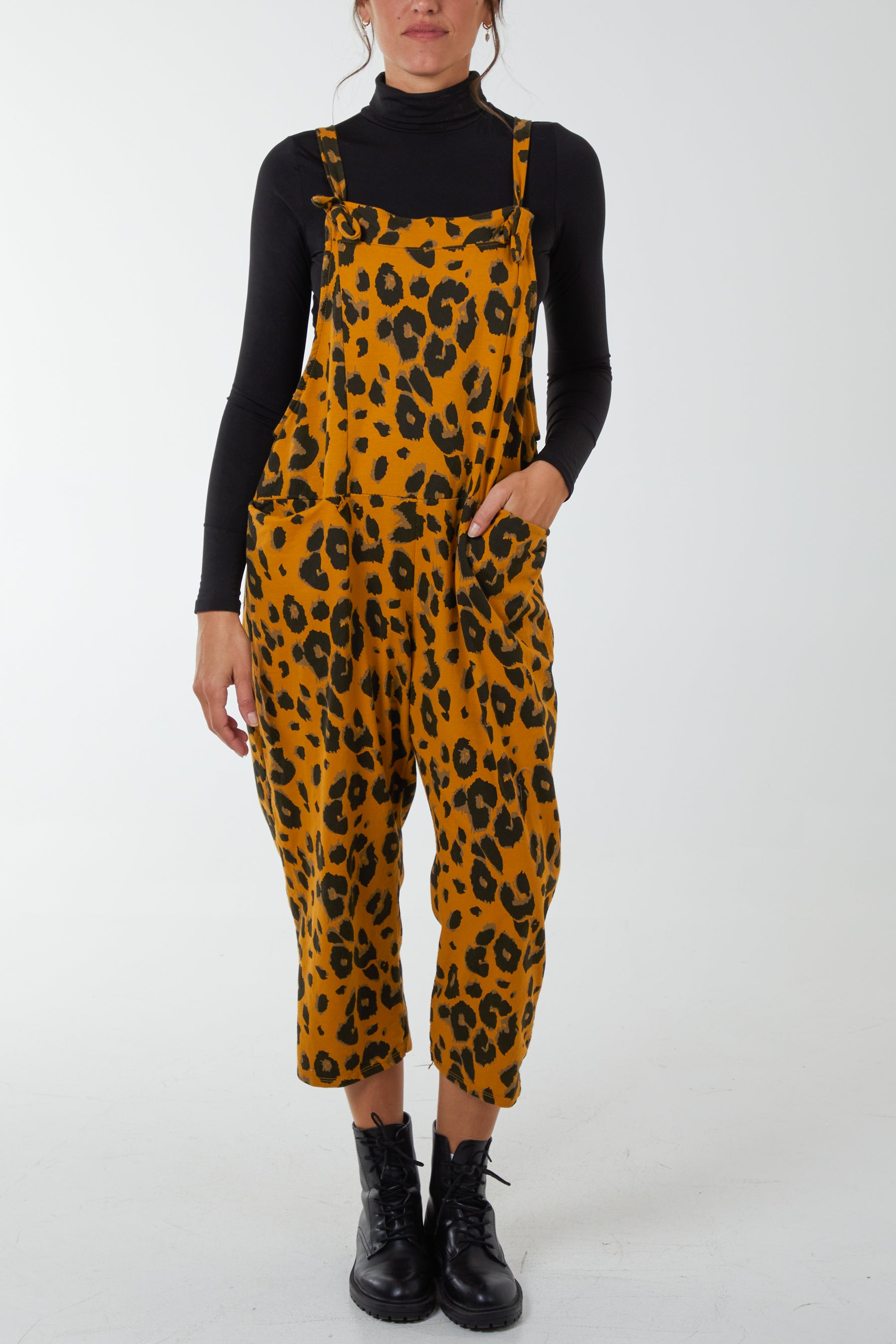 Leopard Print Dungarees