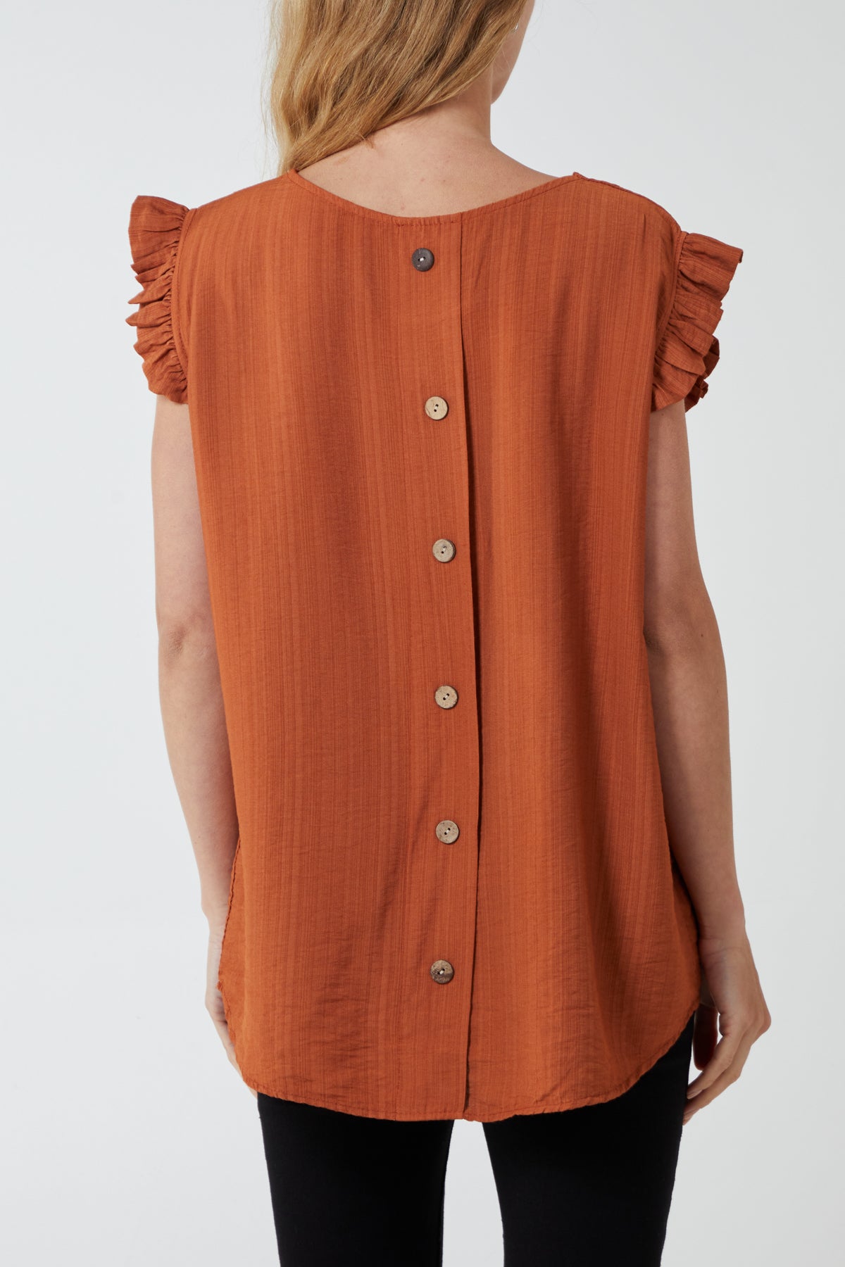 Linen Look Top Back Button