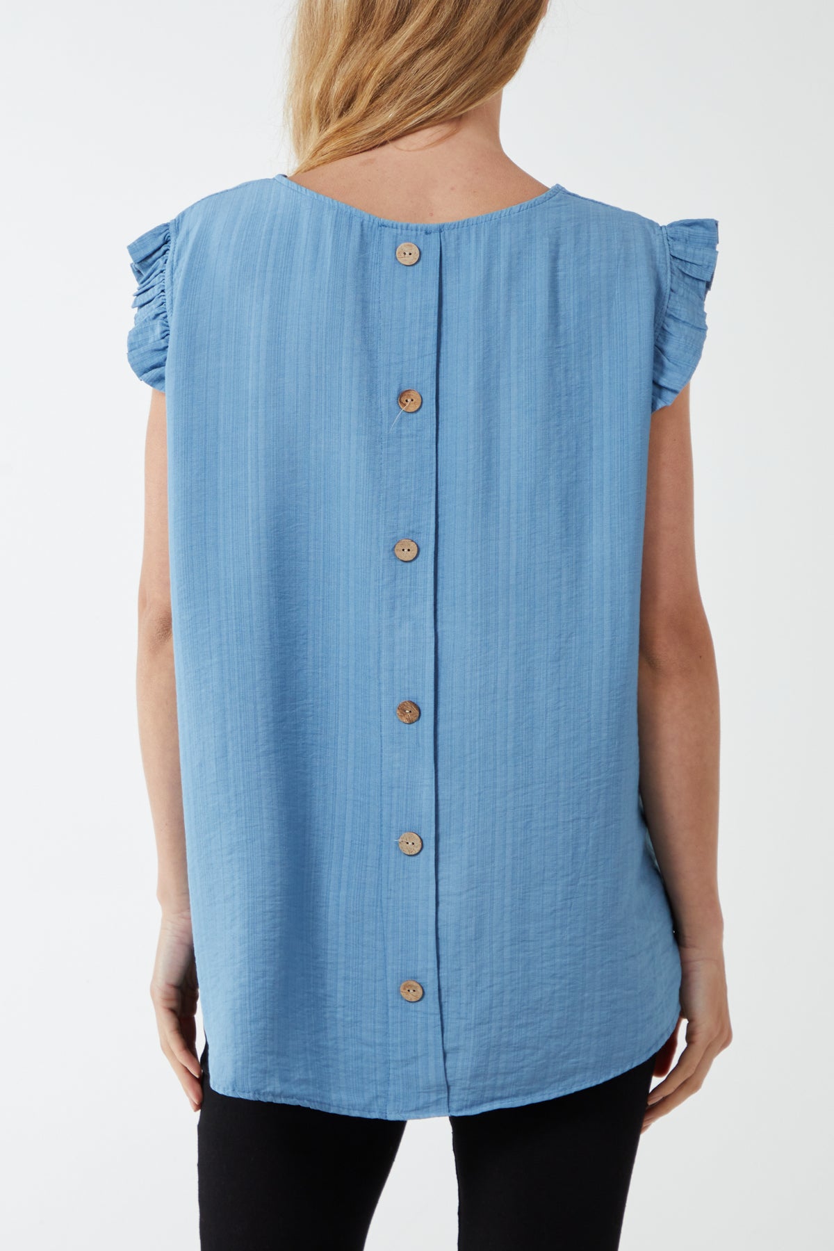 Linen Look Top Back Button