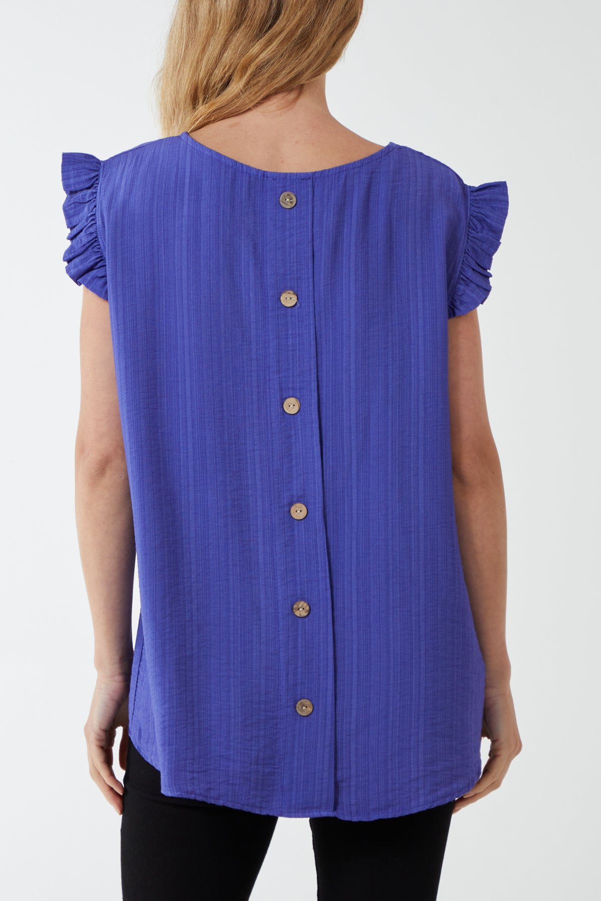 Linen Look Top Back Button