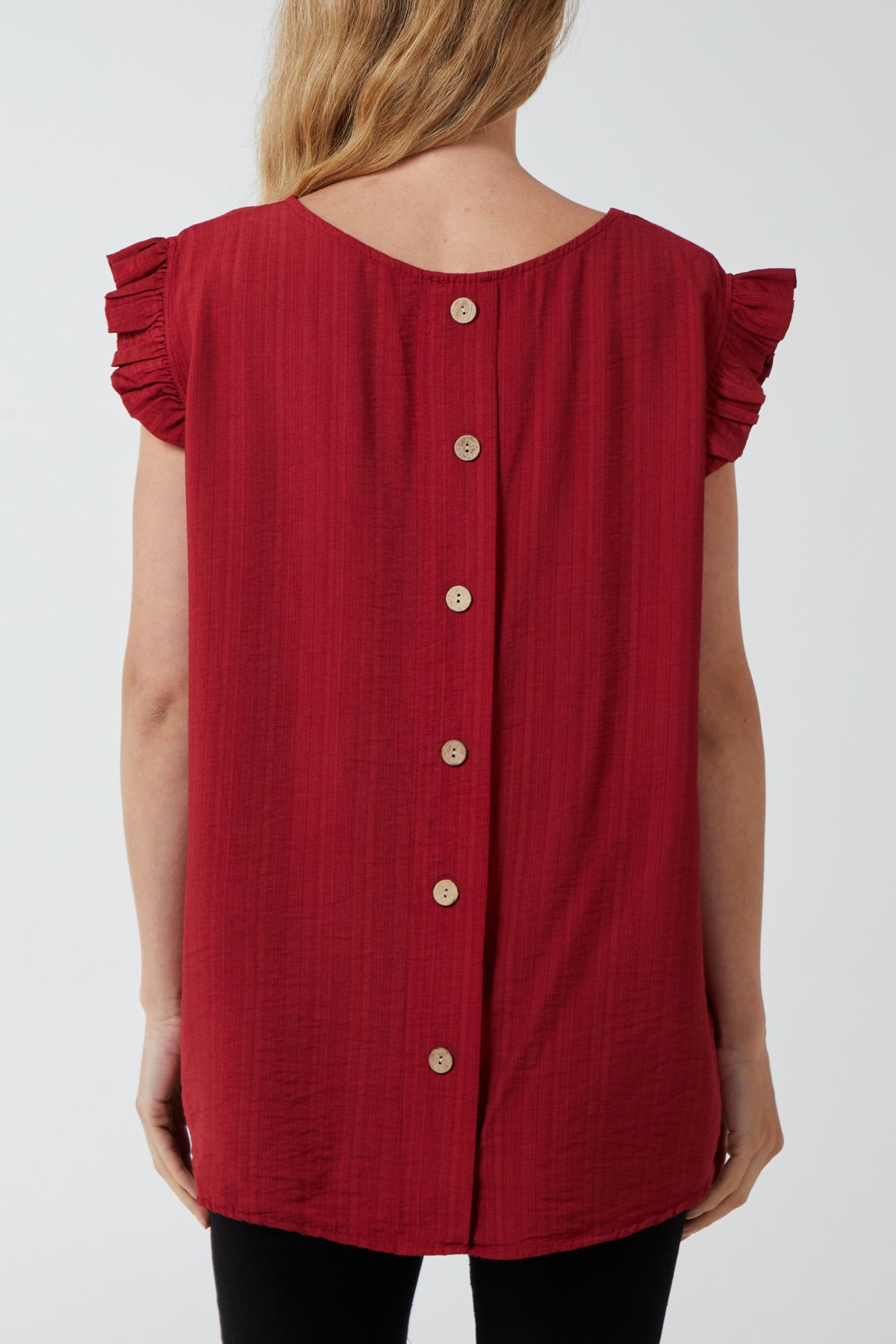 Linen Look Top Back Button