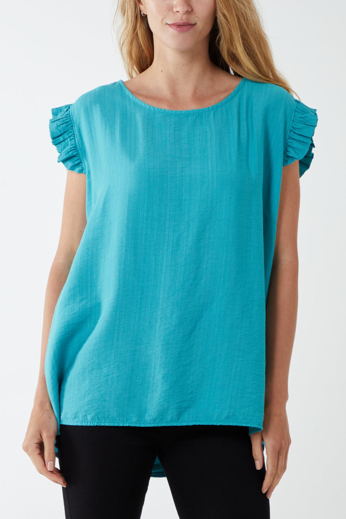 Linen Look Top Back Button