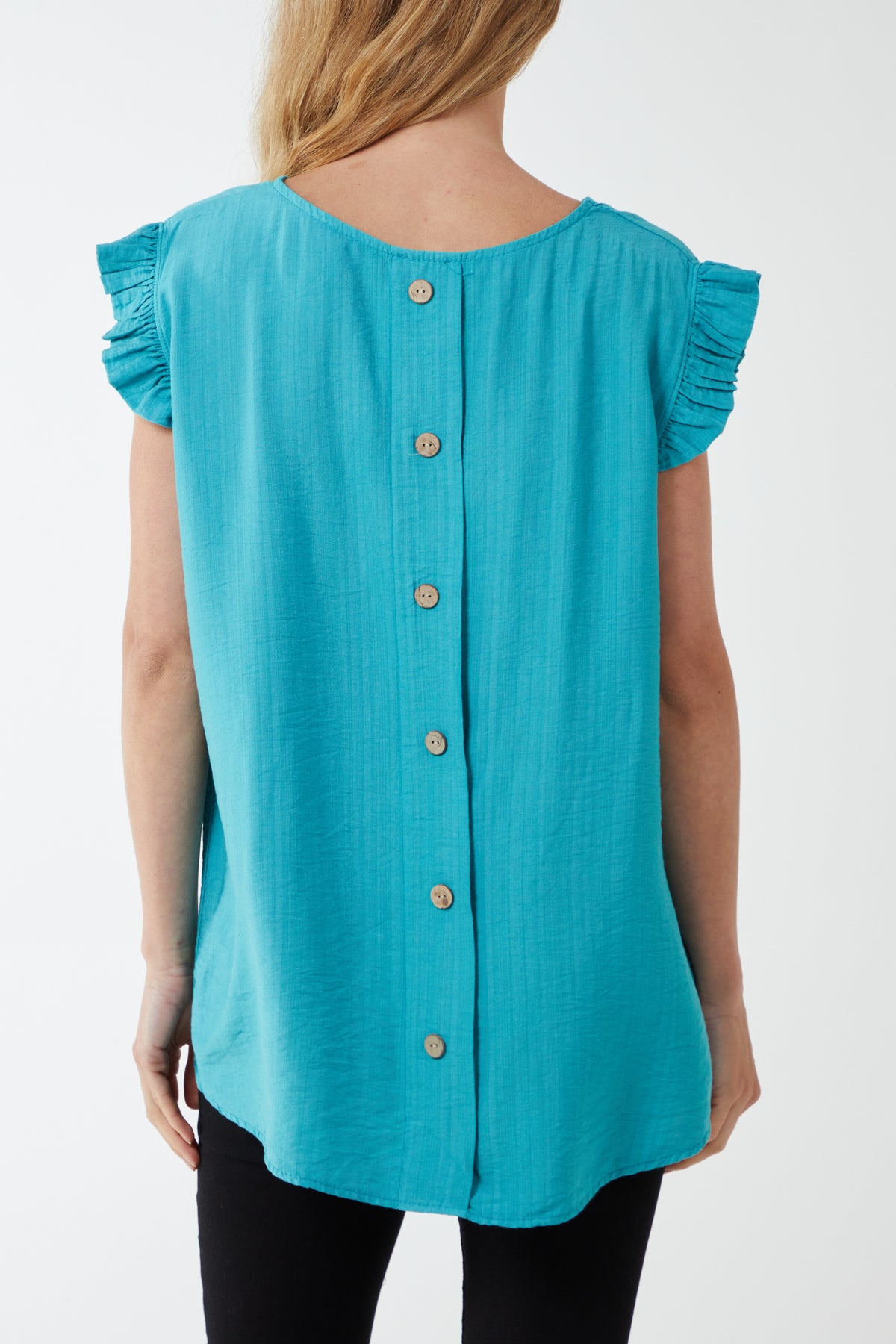 Linen Look Top Back Button
