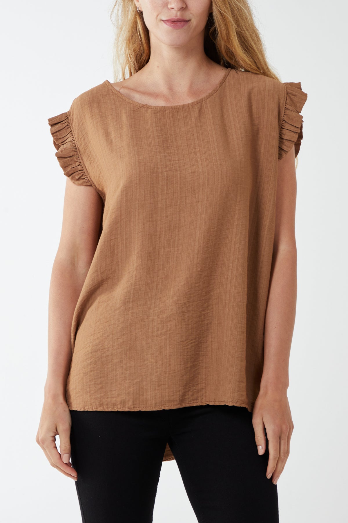 Linen Look Top Back Button