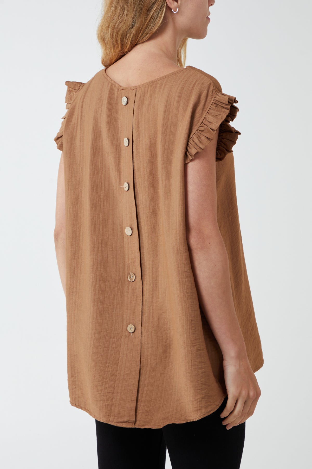 Linen Look Top Back Button