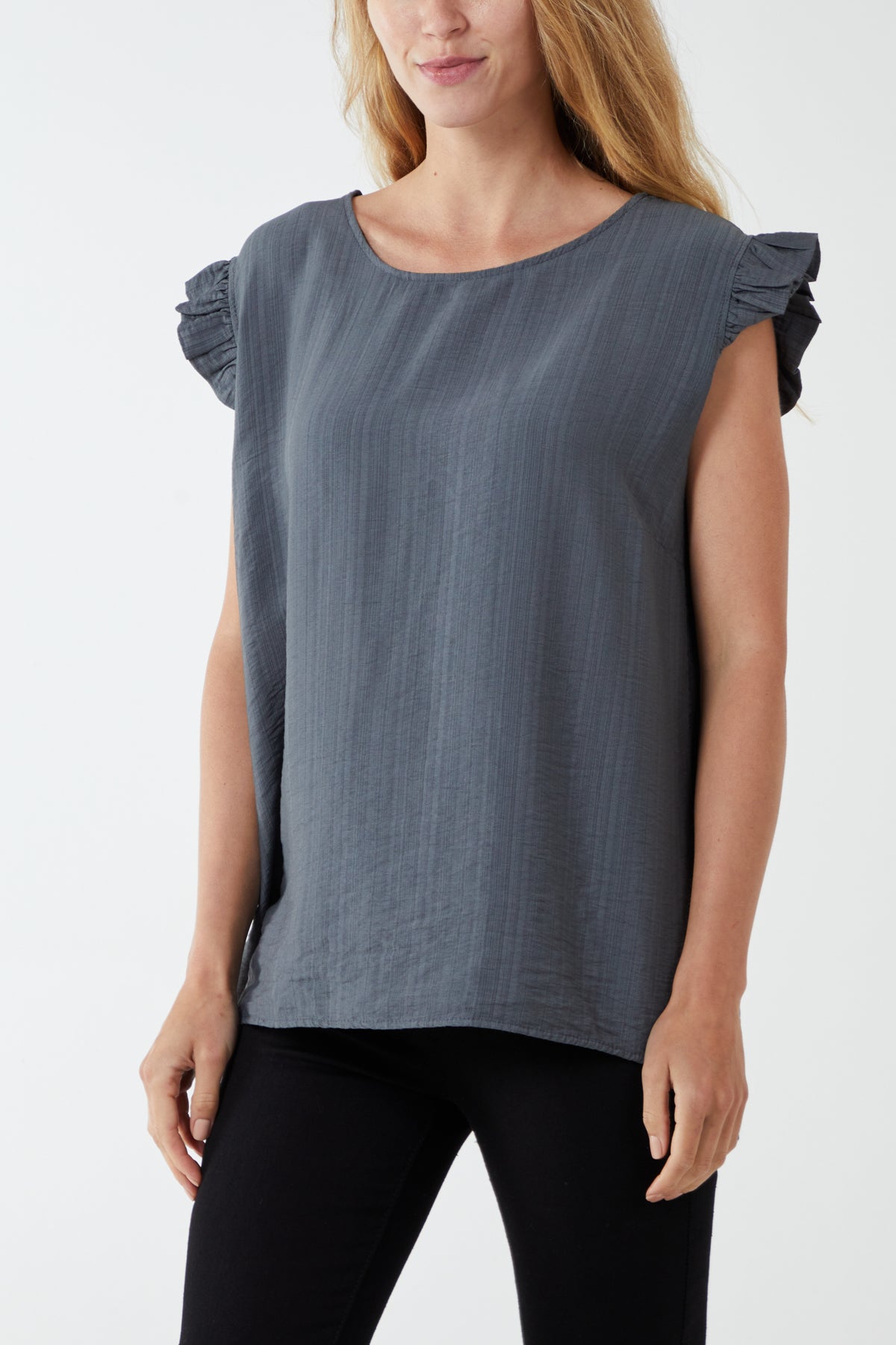 Linen Look Top Back Button