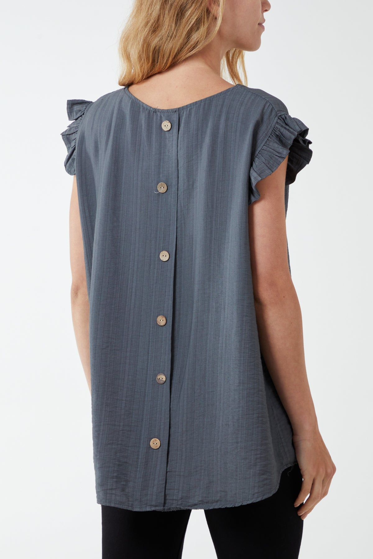 Linen Look Top Back Button