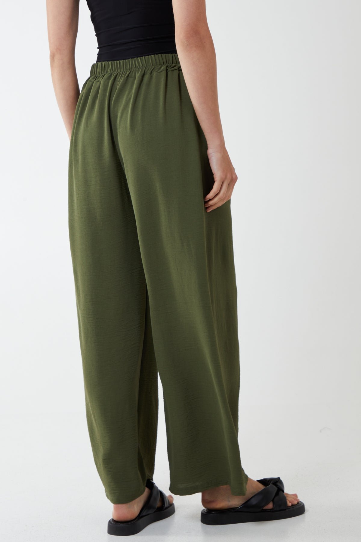 Drawstring Viscose Crepe Trouser