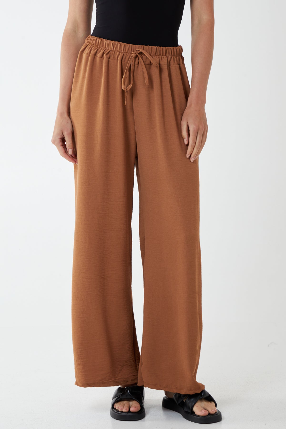 Drawstring Viscose Crepe Trouser