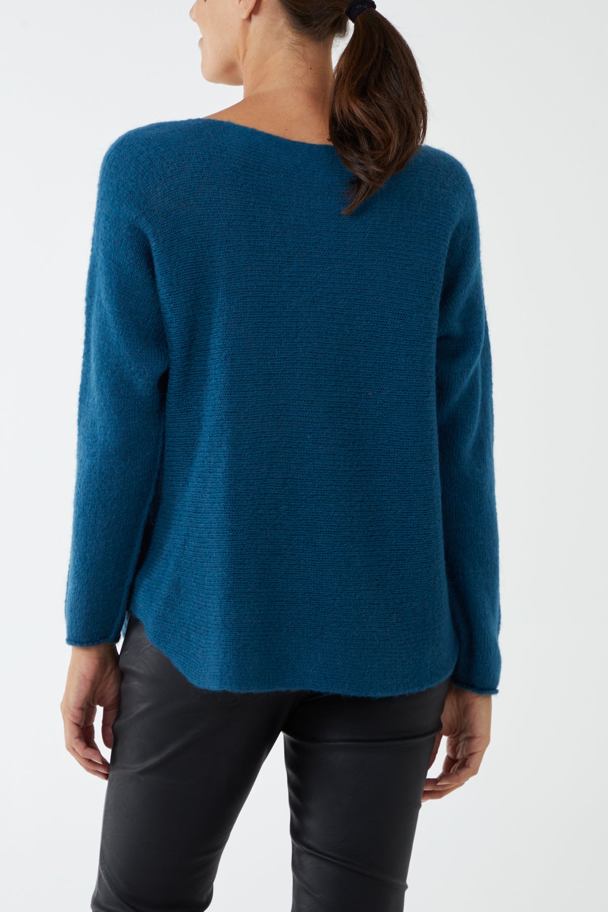 'Rock & Roll' Woven Metallic V-Neck Jumper