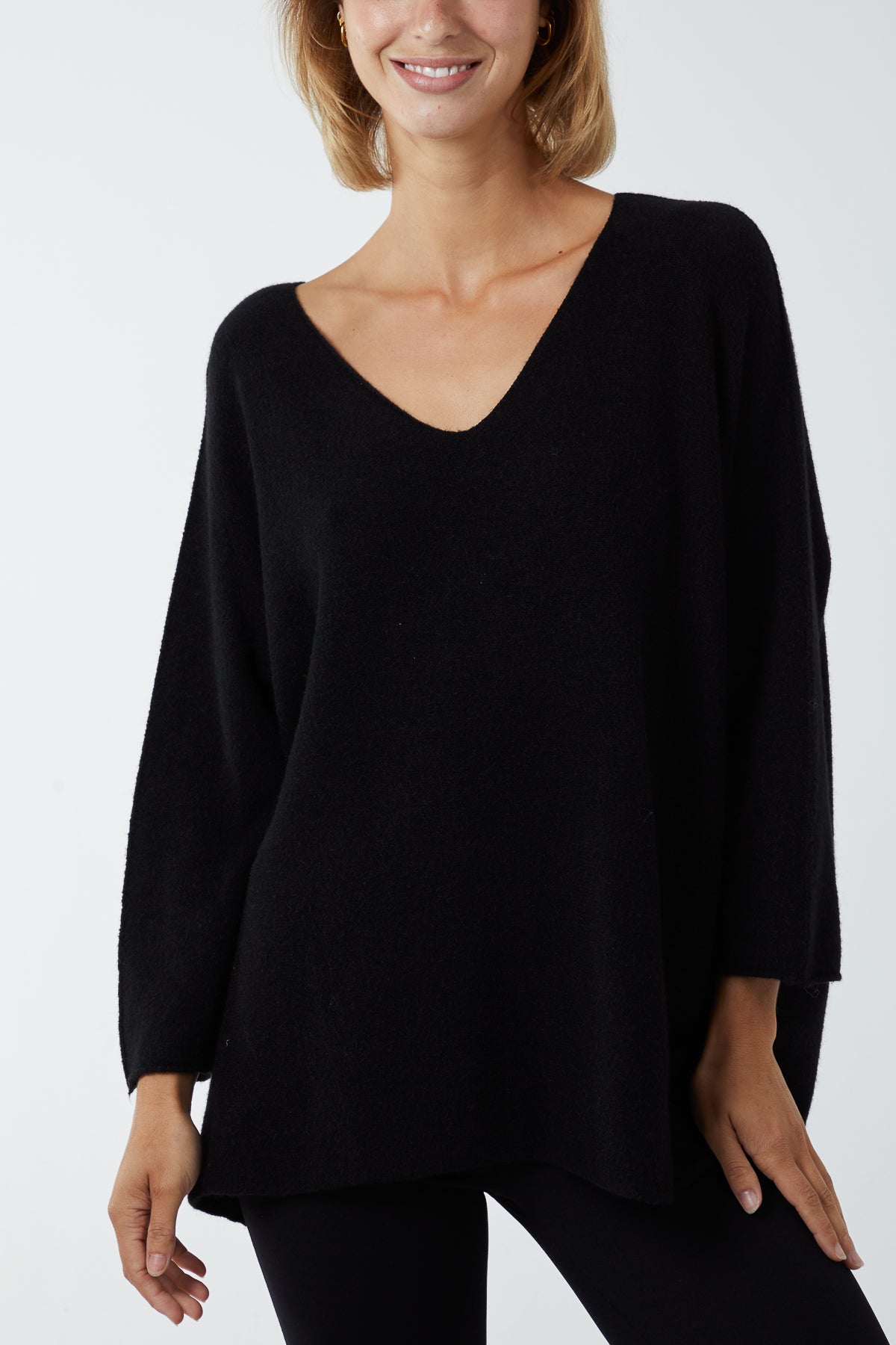 V-Neck Oversized Fine Knit Jumper