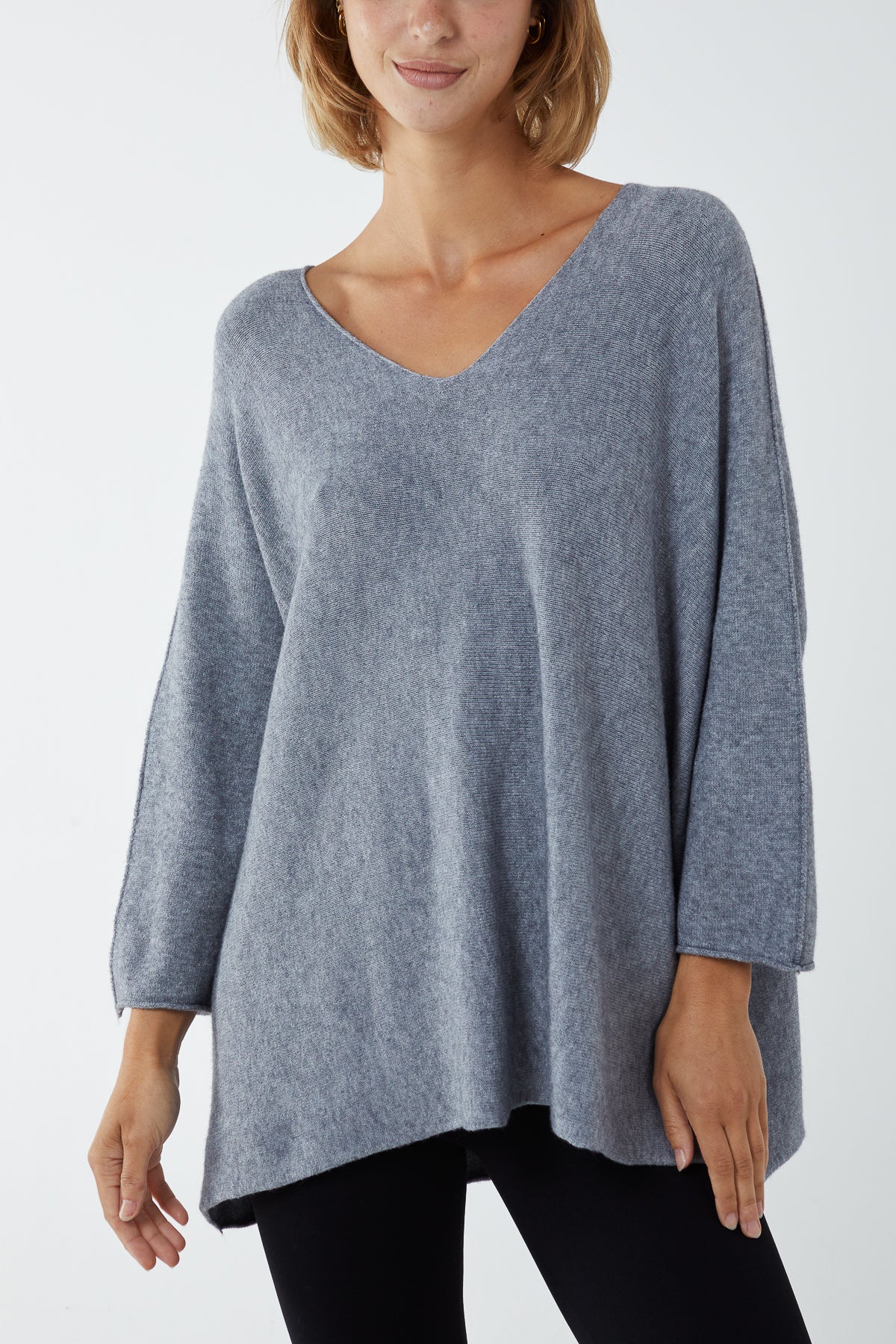 V-Neck Oversized Fine Knit Jumper