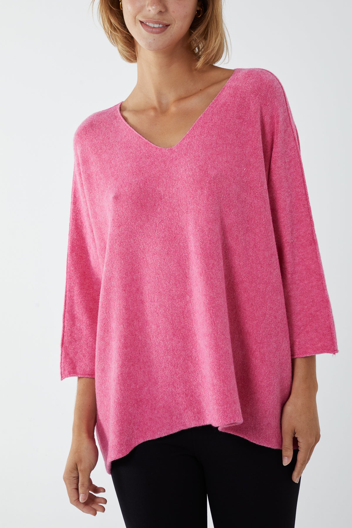 V-Neck Oversized Fine Knit Jumper