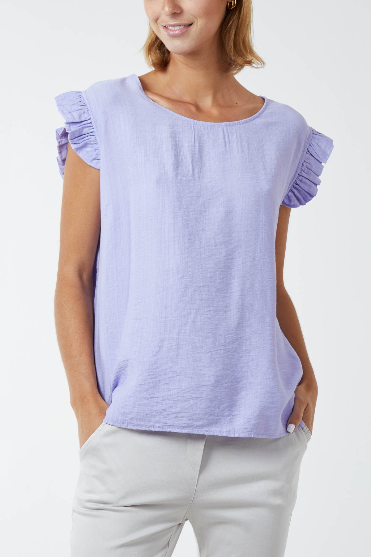 Linen Look Top Back Button