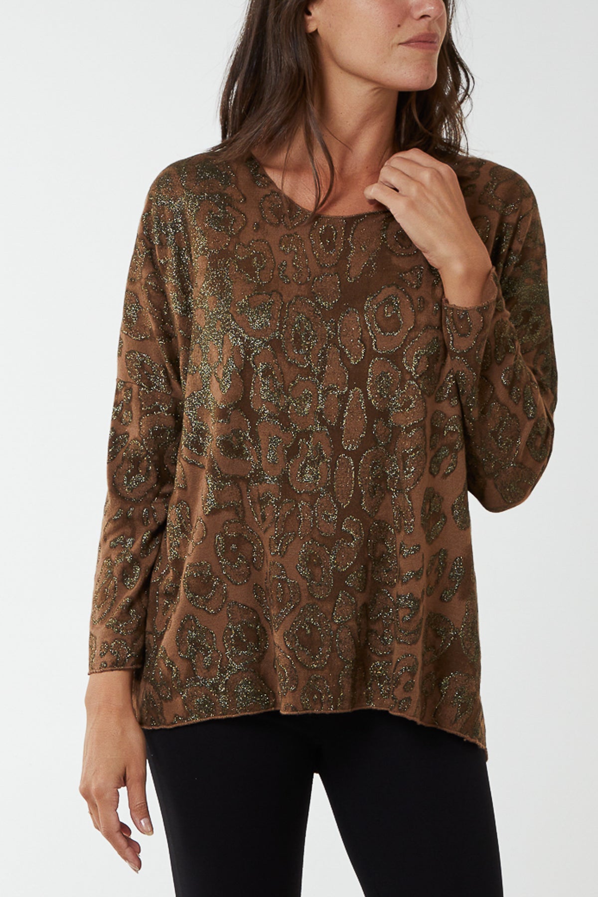 Shimmer Animal Print Top