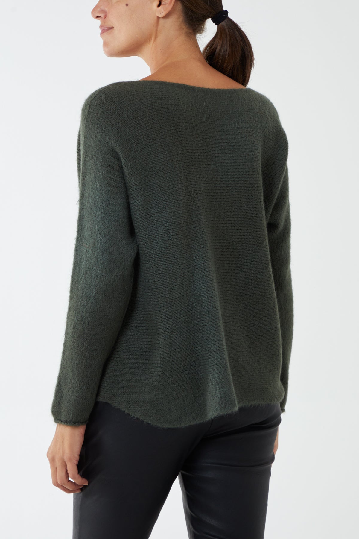 'Rock & Roll' Woven Metallic V-Neck Jumper
