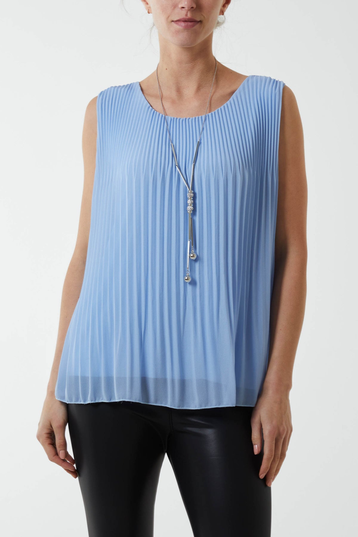 Pleated Necklace Vest